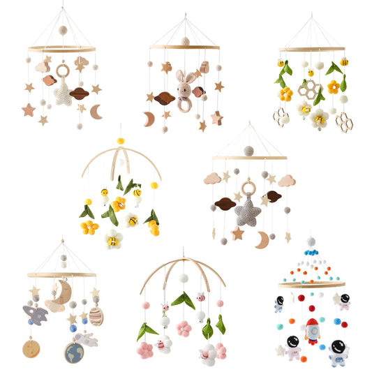 Wooden Baby Mobile With Music Box Newborn Sensory Toys