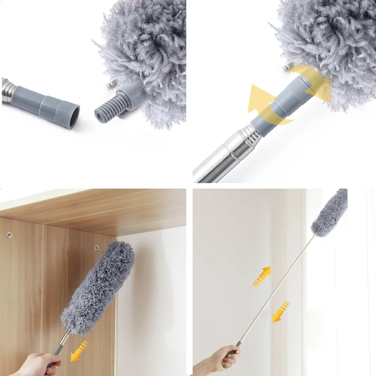 4PCS Lange Griff Mikrofaser Set Nachttisch Bürste Für Sofa Bett Möbel Magic Duster Hause Reinigung Werkzeug