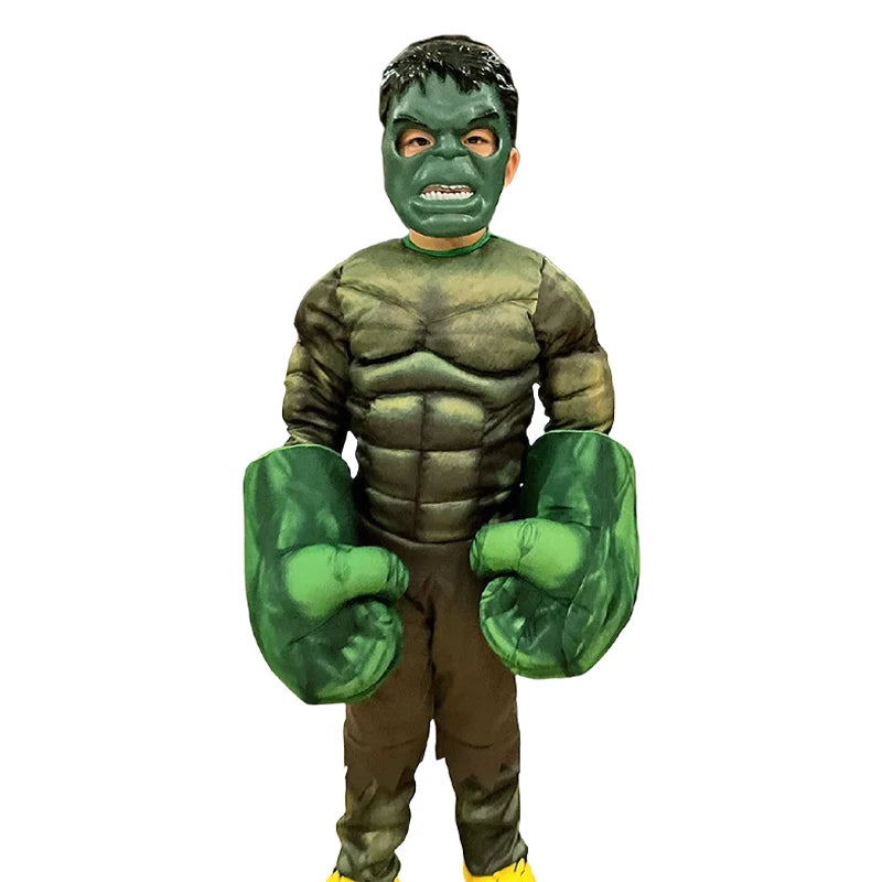 Hulk Bruce Banner-spierkostuumset voor Halloween, cosplaykostuum met handschoenen voor mannen, carnaval en feest 2026