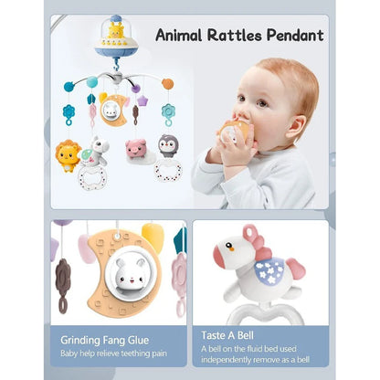 Sengemobil Fjernkontroll Musikk Lys Nyfødt Sensoriske Leker