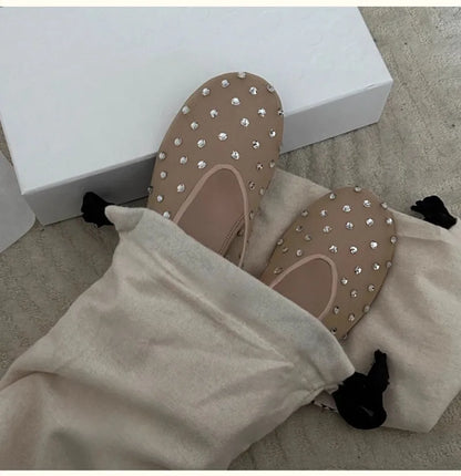 Breathable Women Ballet Flats - Mesh Crystal, Casual Walking