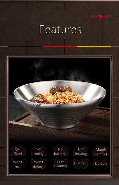 Ciotola per Ramen in Acciaio Inossidabile 1.4L Isolante Regalo di Natale