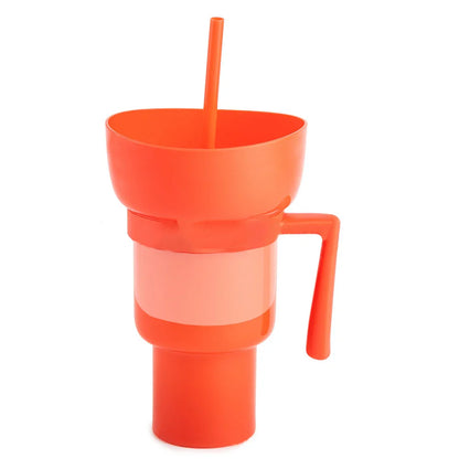 Vaso para bocadillos 2 en 1 Tazón para bocadillos Vaso antisalpicaduras a prueba de fugas Vaso para palomitas Estadio Noche de película Otoño 2025