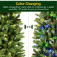 Slim Prelit Christmas Tree with Color Changing LED Lights - 200 Lights, Lush Branch Tips, Metal Stand, Easy Assembly