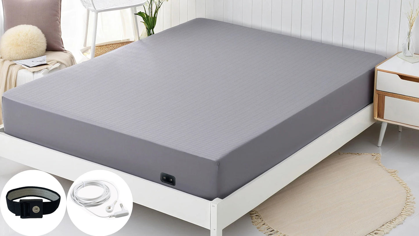 Earthing Fitted Sheet Grounding Silver Fiber Mattress