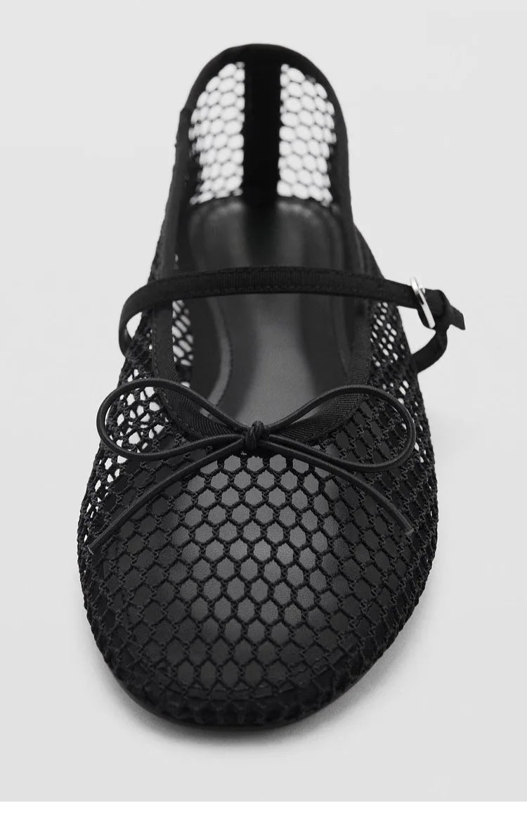 Breathable Women’s Ballet Flats - Mary Jane, Mesh, Summer