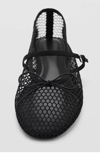 Breathable Women’s Ballet Flats - Mary Jane, Mesh, Summer