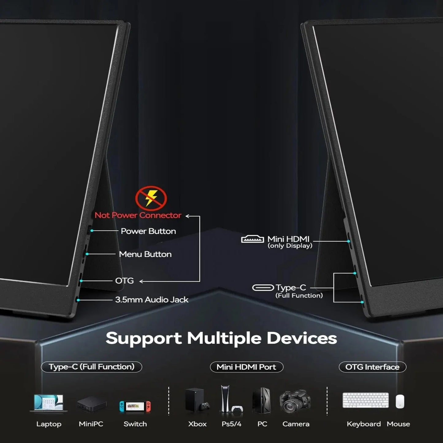 OLED 13,3 tommers bærbar skjerm 1 ms HDR 100 prosent DCI P3