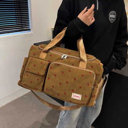 Fløjlsrejsetaske stor kapacitet håndbagage med skokompartement sommerrejse 2026 duffel