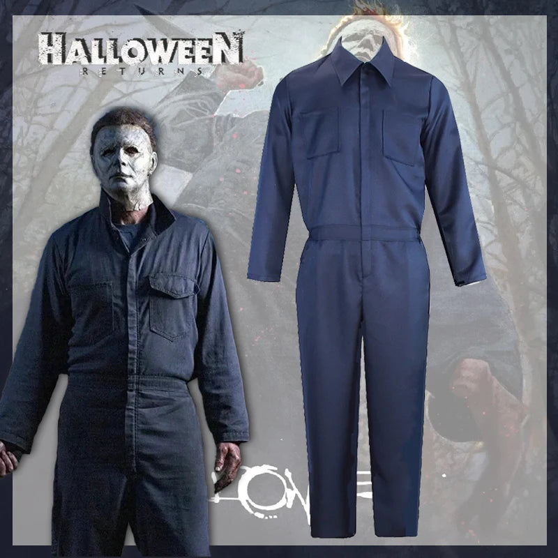 Michael Myers-bloederig moordenaars-anime-cosplaykostuum, jumpsuit met horrormasker voor mannen en vrouwen, Halloween 2026