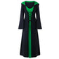 Women's Lace-Up Hooded Medieval Vampire Witch Cloak Robe - Perfect Halloween Costume for Themed Events