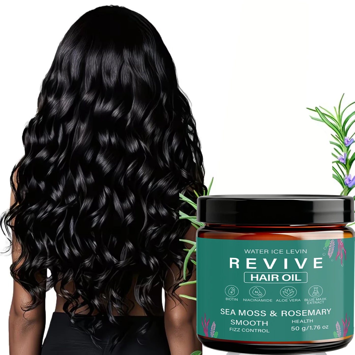 Hair Oil 50g Sea Moss Rosemary Revive Biotin Niacinamide Aloe Vera Caffeine Anti Frizz All Hair Types Summer 2026