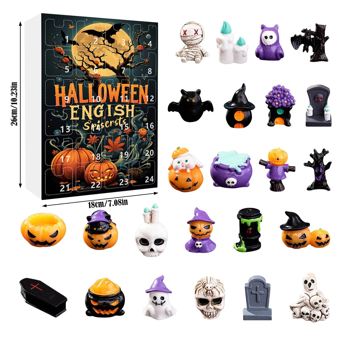 Calendario dell'Avvento di Halloween 24 Giorni Regali a Sorpresa Non Dolciumi