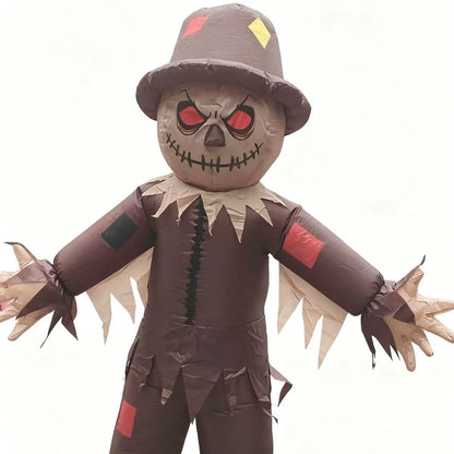 Opblaasbaar Halloween-cosplaykostuum als vogelverschrikker, themafeest met een kwaadaardig horrorthema, outfit voor optredens voor volwassenen 2026