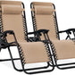 Adjustable Steel Mesh Zero Gravity Lounge Chairs with Cup Holders & Pillows - Portable Recliners for Outdoor Relaxation and Comfort