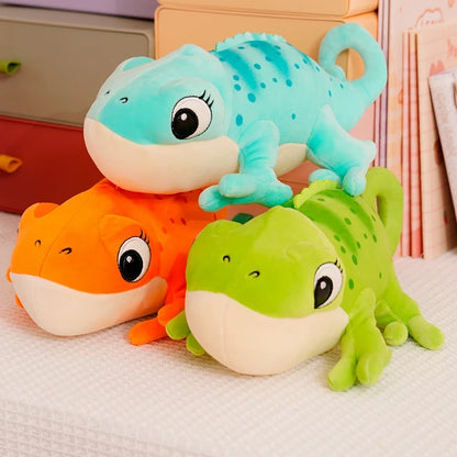 Almohada de camaleón de felpa 30cm reptil de dibujos animados regalo acogedor