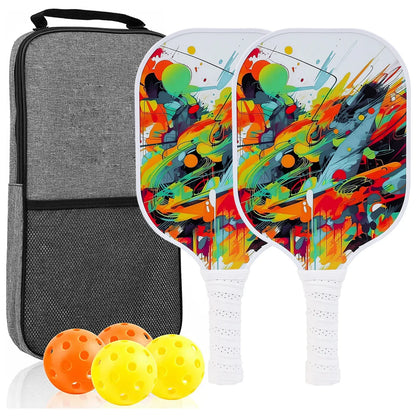 Variant image for USAPA Approved Pickleball Paddle Set of 2 with 4 Balls and Carrying Bag - Lightweight Fiberglass Rackets for Indoor and Outdoor Play-23