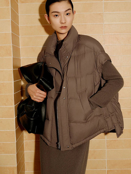 Insulating Women’s Down Vest - Cropped, Duck, Winter