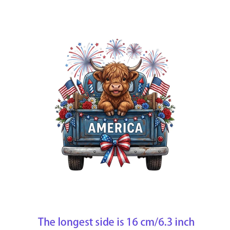 Iron On Patches USA Flag Bald Eagle Heat Transfer Set Patriotic 4th Of July DIY Clothing Decor 2026