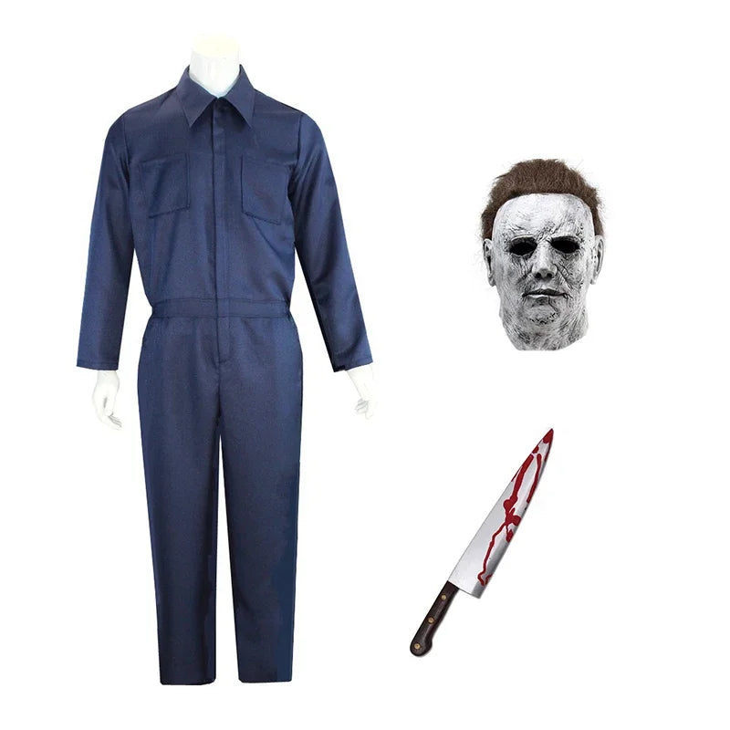 Authentic Michael Myers Halloween Costume for Adults with Realistic Mask - Perfect for Cosplay and Horror-Themed Events