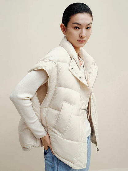 Insulating Women’s Down Vest - Cropped, Duck, Winter