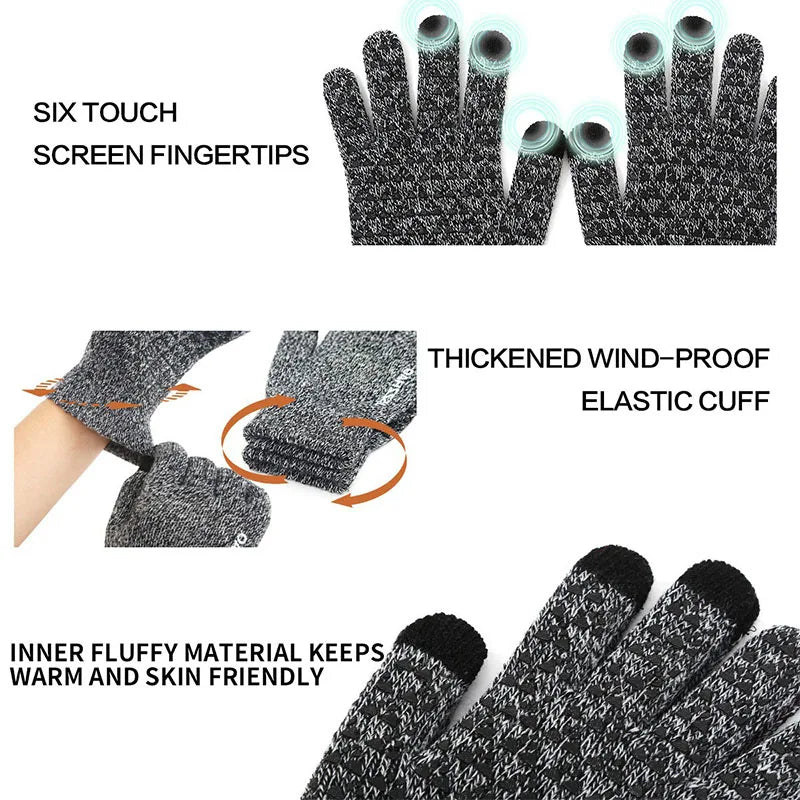 Winter Gloves Thermal Knit Touch Screen Gloves Winter Essentials 2026 Warmth For Running And Driving