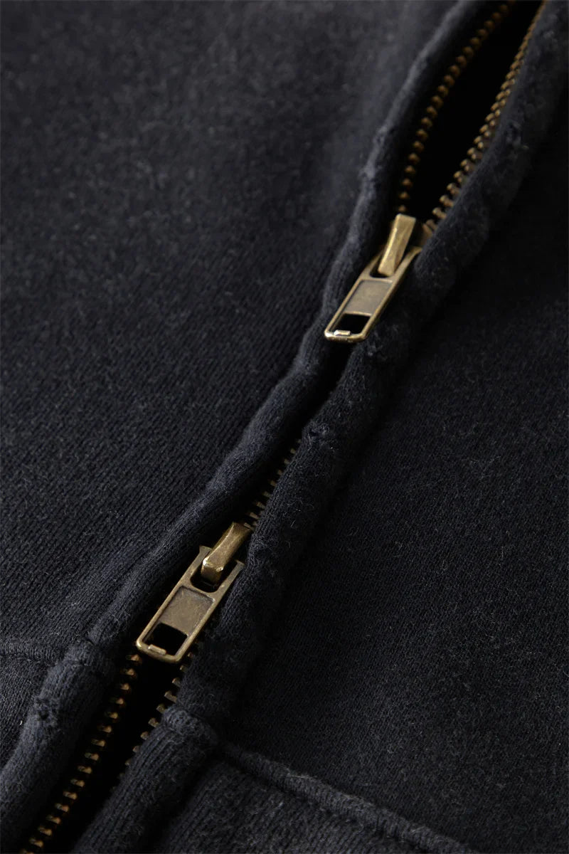 Warm Relaxed Men's Zip Up Hoodie - Oversize, Plush, Winter