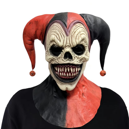 Clown Mask Latex Horned Skull Scary Halloween Cosplay