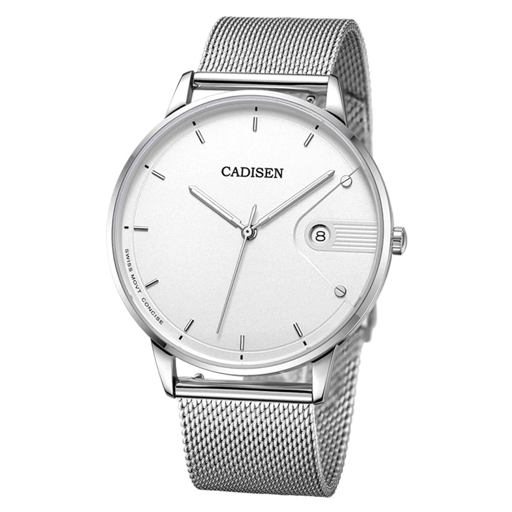 Ultra Thin Swiss Quartz Mesh Strap Watch 7mm Sapphire