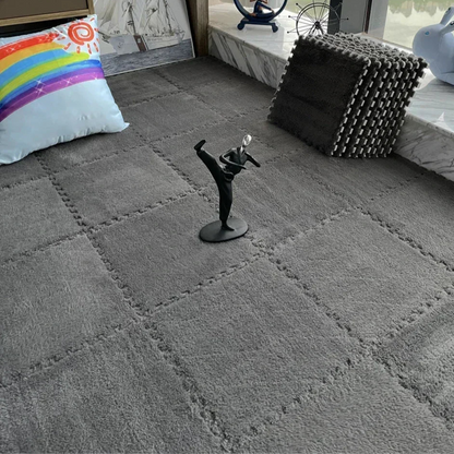 10 Pcs Soft Plush Baby Play Mat - Warm EVA Foam Puzzle Carpet for Children's Room