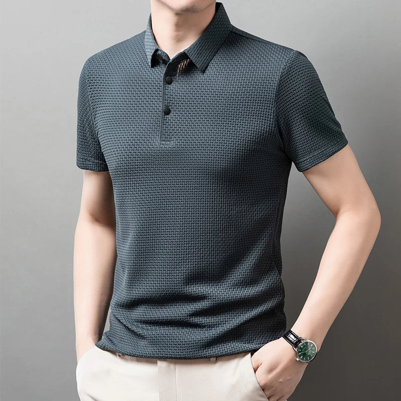 Breathable men's polo shirt – short sleeve, casual summer style, slim fit versatile top