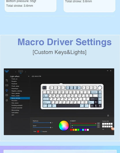 Teclado mecánico para juegos compacto AULA F75 al 75% RGB