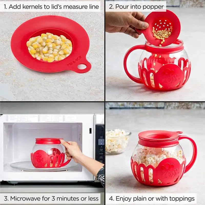 Molde para palomitas de maíz para microondas 2.25 cuartos Tazón de silicona para palomitas Noche de película 2025 Snack fácil y saludable