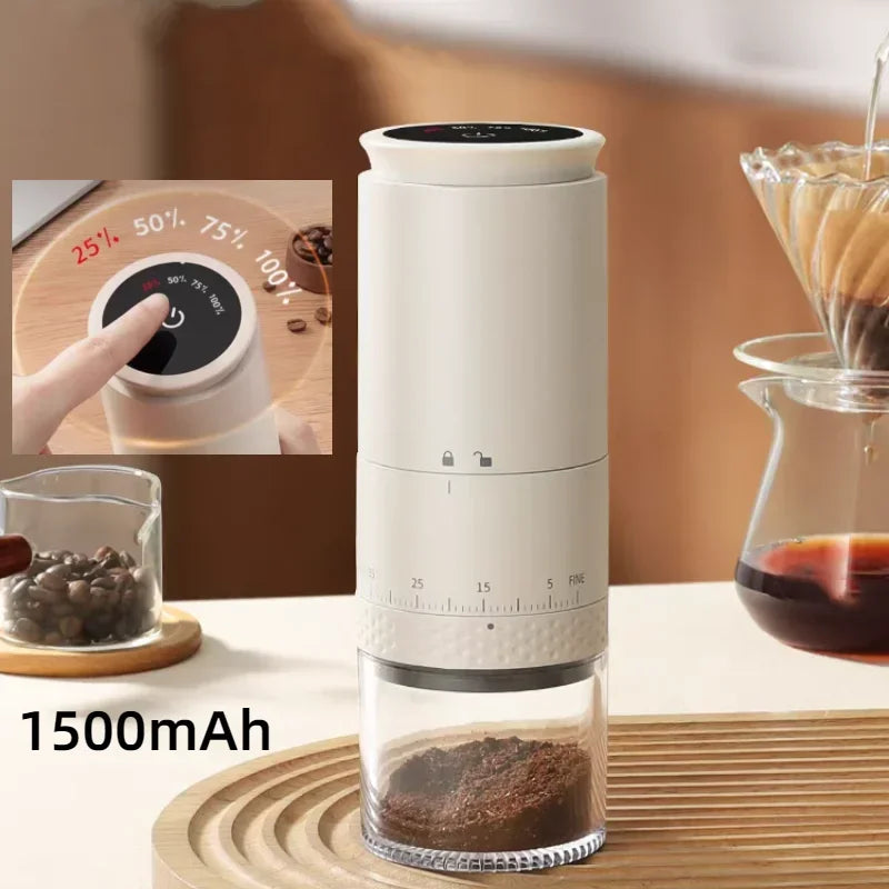 Electric Coffee Grinder 1500mAh Conical Burr Rechargeable Externally Adjustable Fall 2025 Uniform Grind Espresso And Drip