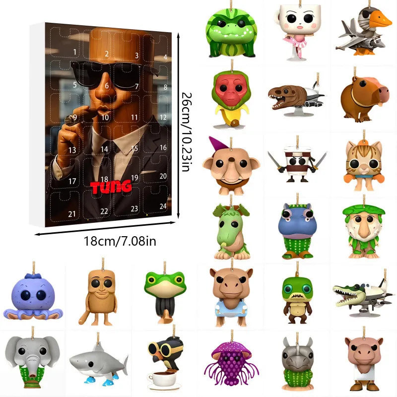 Calendario de Adviento 24 Días Recuerdo Navideño Italian Brainrot