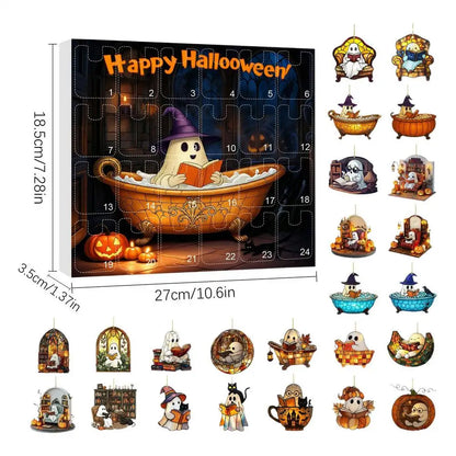 Calendario de Cuenta Regresiva de Halloween 24 Fantasmas de Acrílico Decoración