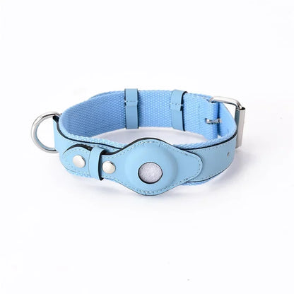 Leder-Hundehalsband verstellbar gepolstert Haustierhalsband mit AirTag-Halter Luxusdesign Ganzjahreskomfort Geschenk