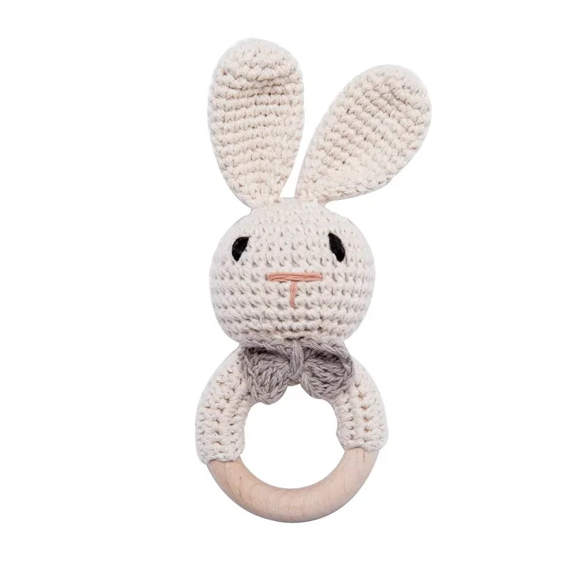 Baby Crochet Rattle Bunny Teether Newborn Sensory Toys