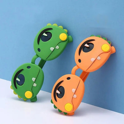 Polarized Kids Sunglasses Cartoon Dinosaur Frames Summer 2026 UV Protection Lightweight Silicone