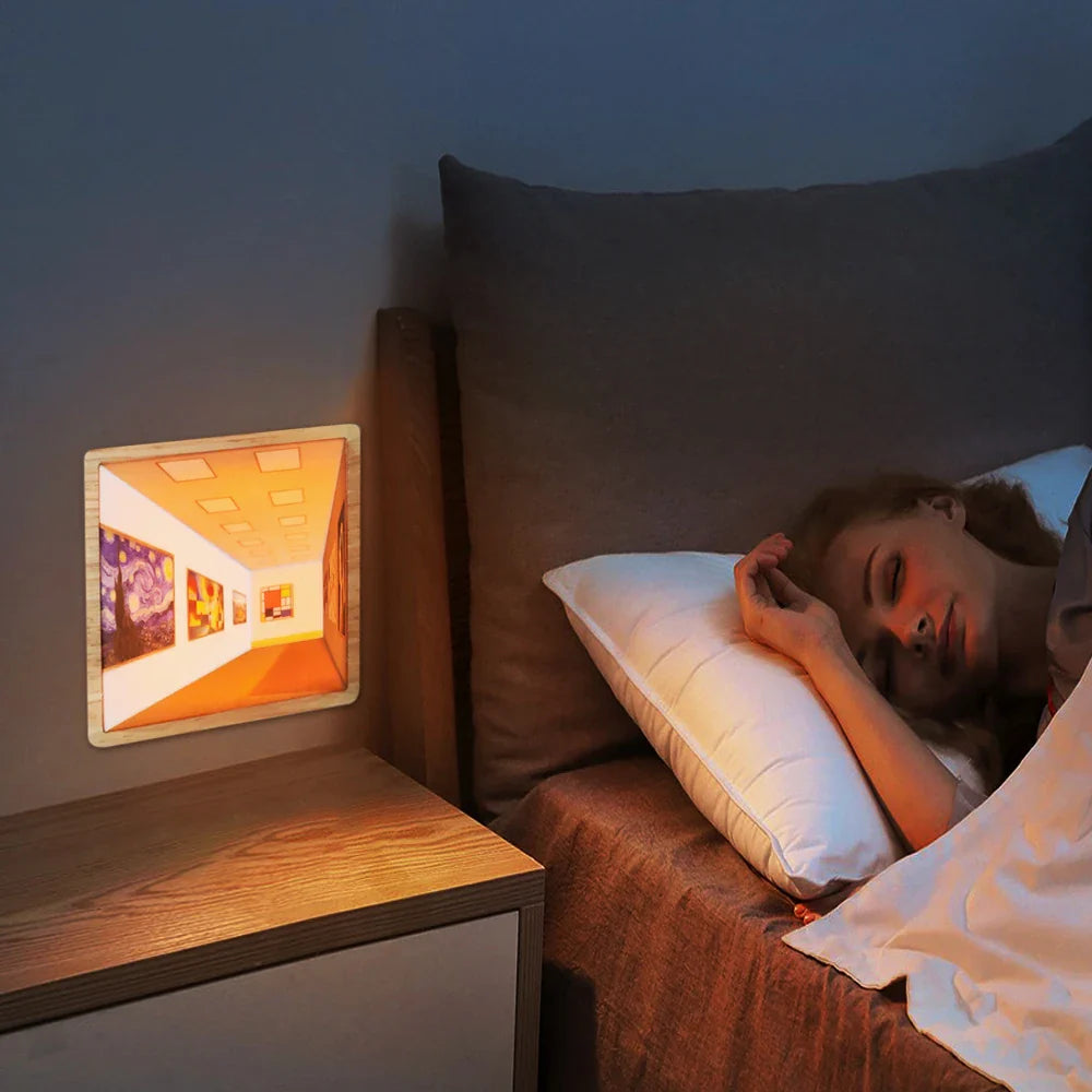 3D Wall Lamp ABS Optical Art Night Light Painting Style Ambient Wall Light Fall 2025 Energy Efficient Gallery Decor