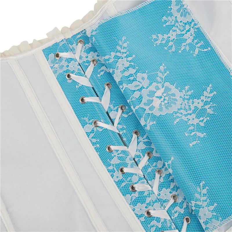 Corsetto da donna di supporto - scollo a barca, pizzo satinato