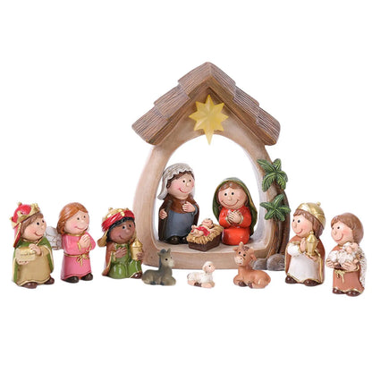Nativity Figurines 12-Piece Lighted Holy Family Scene For Christmas Tabletop Decor 2025 Trend