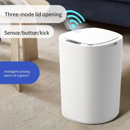 Smart Sensor Trash Bin With Flip Lid For Home Touchless