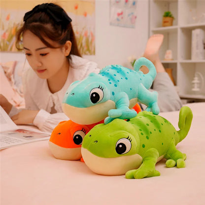 Almohada de camaleón de felpa 30cm reptil de dibujos animados regalo acogedor