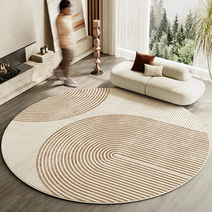 Japanese Round Striped Rug Thick Washable Nonslip Mat