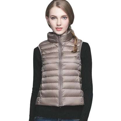 Lightweight Women's Sleeveless Vest - Quilted Nylon, Warm