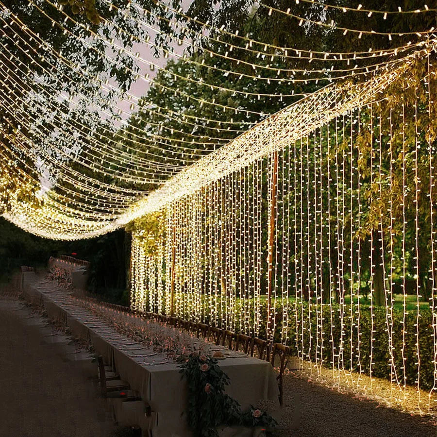 LED Curtain String Lights - 4x0.6M, 3x3M & 6x3M Fairy Light for Christmas & Wedding Decoration, Warm White & Multicolor Options, Outdoor Indoor Use