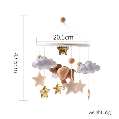 Wooden Felt Animal Crib Mobile With Soothing Calming Music