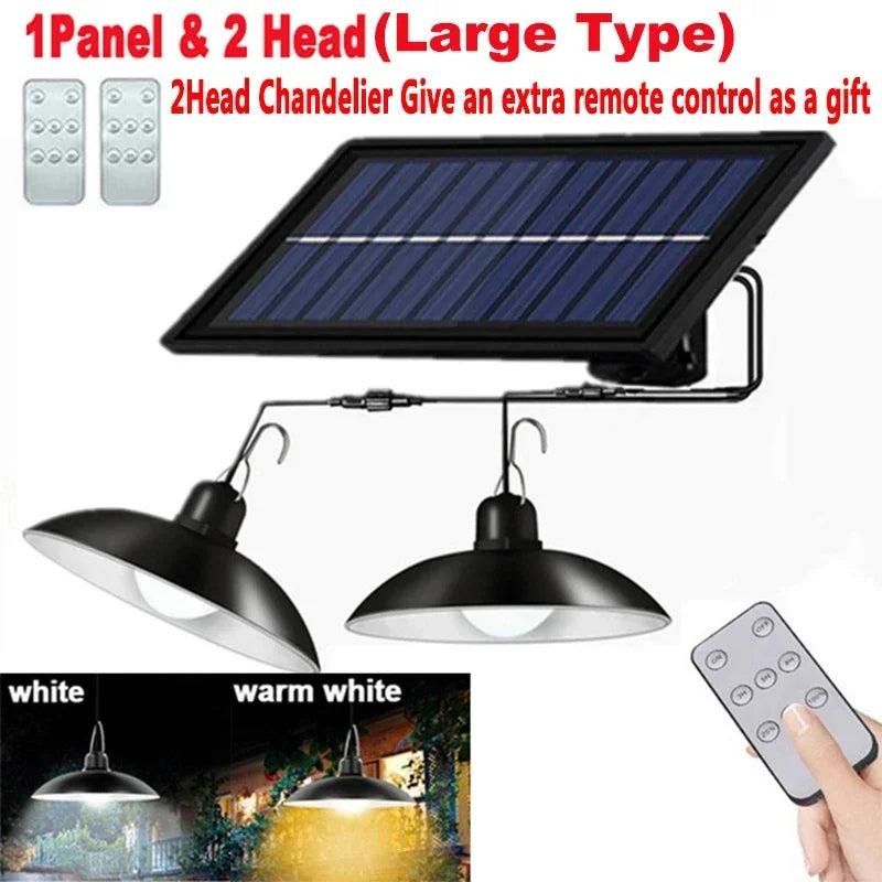Solar Pendant Light With Remote Control, Outdoor Waterproof LED Lamps For Shed Barn Backyard Patio 2026