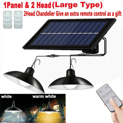 Solar Pendant Light With Remote Control, Outdoor Waterproof LED Lamps For Shed Barn Backyard Patio 2026